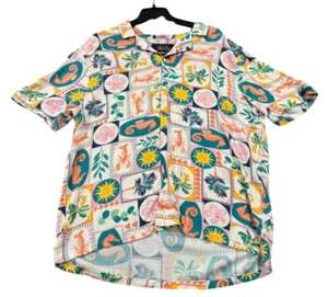 NEW Native Youth Men's Graphic SS Button Up Shirt Multicolor Size Medium M NWT - Picture 1 of 3
