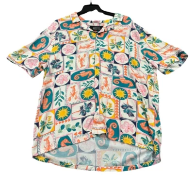 NEW Native Youth Men's Graphic SS Button Up Shirt Multicolor Size Medium M NWT - Image 1 of 3