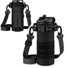 Outdoor Molle Zipper Water Bottle Pouch Tactical Hydration Pack Kettle Holder