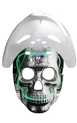 Adult Light Up White Hockey & Skull Mask Halloween Fancy Dress - Image 1 of 4