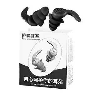 Ear Plugs Soft Silicone Reusable Ear Plug For Noise Cancelling Sleep Swim & Work - Picture 1 of 14