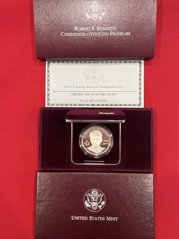 1998-S ROBERT F. KENNEDY MEMORIAL Commemorative 90% Silver PROOF Dollar Coin Cover
