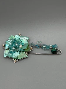 Diese Brosche ist eine handgefertigte Perle und Perlen Anstecknadel #959 - Bild 1 von 5