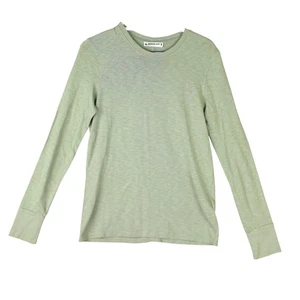 American Giant Top Premium Supima Langarm-T-Shirt Damen Small grün USA - Bild 1 von 11