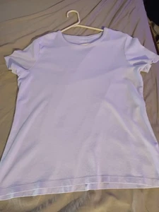 Camisa Pullover Lands End Mujer L Lavanda Mangas Cortas Informal 100% Algodón - Imagen 1 de 5