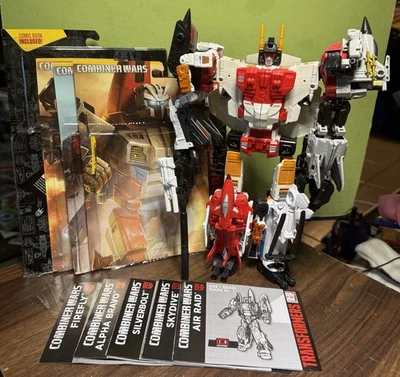 Aerialbots Superion Transformers Combiner Wars Hasbro 2014 2015 w/ Alpha Bravo - Image 1 of 4