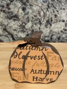 Harvest Wooden Pumpkin Ornament Autumn Fall Home Decor Halloween - Picture 1 of 5