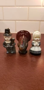Vintage Gurley Pilgrims and Turkey Thanksgiving Candles 3" #2 - Picture 1 of 10