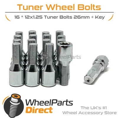 Wheel Bolts (16) Tuner Chrome for Skoda Favorit 87-95 on Aftermarket Wheels - Image 1 of 4