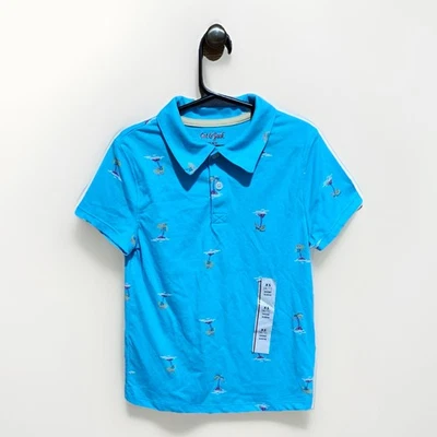 🩵 🌴 Camisa con cuello de palmera manga corta para niños 4/5 Cat & Jack ENVÍO GRATUITO  Foto 1 de 3