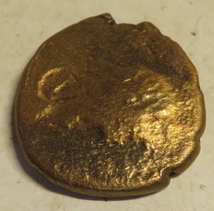 Vintage US Unknown Gold Tone Damage Coin Railroad Melt 1" Round Collector Piece - Picture 1 of 9