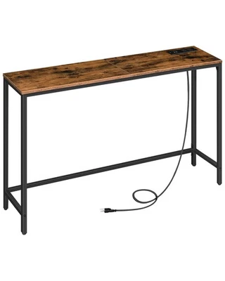 47.2" Console Table with Power Outlets and USB Ports, Sofa Narrow Entryway Ta... - Image 1 of 4