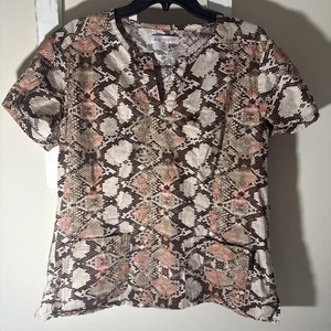 Koi Stretch Scrub Top Schlangenleder Muster Gr. XL - Bild 1 von 6