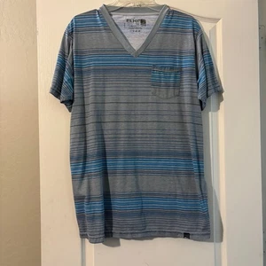 Men's Gray and Blue ELXR shirt SZ L - Picture 1 of 4