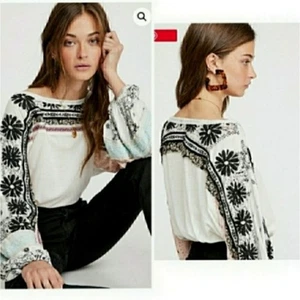 Blusa Free People Trípoli Bordada Floral Talla Pequeña - Imagen 1 de 11