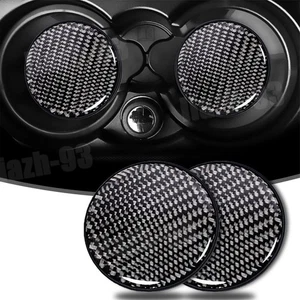 Black Carbon Fiber Car Cup Holder Mat Pad Drink Coaster Car Interior Accessories - Picture 1 of 14