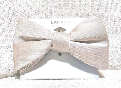 NWT Express Men Ready Wear Bow Tie Beige Wedding Dinner Work Bridal Prom Event - Image 1 of 4