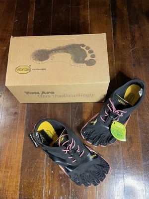 NEW Vibram FiveFingers Womens Sz 6 - 6.5 Black / Rose Shoes KSO EVO 18W0701 - Image 1 of 4