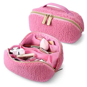 Byootique Plüsch Make-up Tasche offen flach Reise Kulturbeutel Zubehör Koffer Organizer - Bild 1 von 9