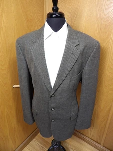 Herren Blazer Sport Mantel Jacke Bachrach 44 L schwarz grau Seilgewebe N#170 - Bild 1 von 5