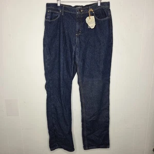 Cabelas Womens Denim Fleece Lined Mid Rise Straight Leg Pants Size 14L Warm NWT - Picture 1 of 12