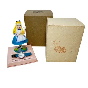 Seltene Vintage Alice im Wunderland Uhr mit Keramik Figuren Display mit Origl Box - Bild 1 von 10