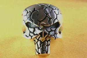 PUNISHER TOTENKOPF SKULL BIKER HERRENRING SILBERRING 925 SILBER / 347     - Picture 1 of 1