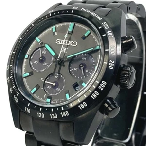 SEIKO SBDL103 Prospex Speed Timer Solar Date Wristwatch SS Black - Picture 1 of 11