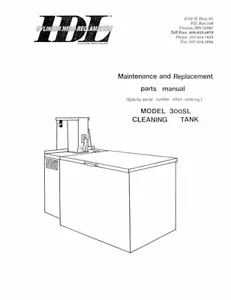 IDL 300SL Hot Tank Manual - Picture 1 of 1