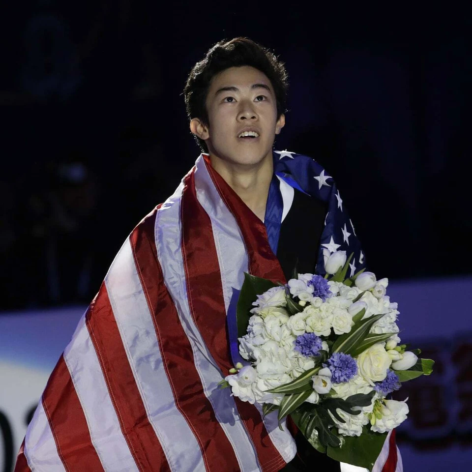 NATHAN CHEN WINS USA GOLD METAL  8X10 PHOTO W/BORDER - Image 1 of 1