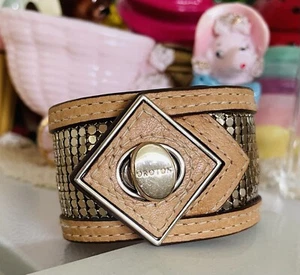Oroton Glomesh style leather cuff bracelet M/L - Picture 1 of 8