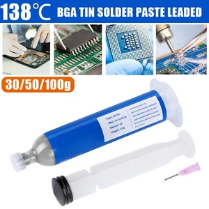 138℃ Low Melt BGA Tin Solder Paste Leaded Sn42/Bi58 Syringe Liquid Melting-Point - Picture 1 of 11