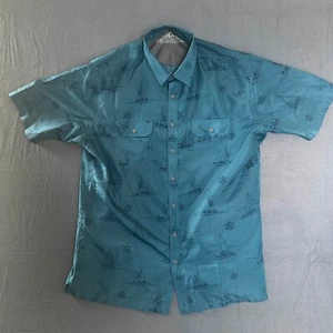 Croft & Barrow Quick Dry Shirt Mens XL Tall Fishing Blue Sailboats Wicking - Picture 1 of 8