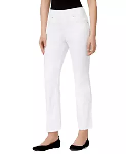 Style & Co. Ankle Jeans Women's XL Bright White Solid Elastic Waist Pull On - Picture 1 of 17