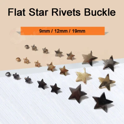Remaches de estrellas pentagrama plano hebilla tachuelas aleación de metal punk remache cuero artesanía hágalo usted mismo Foto 1 de 4