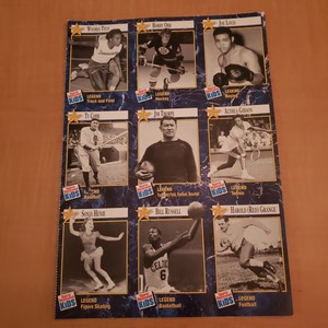 1991 Sports Illustrated For Kids Uncut Sheet Jim Thorpe Joe Louis Ty Cobb etc MT