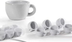 Set 6 tazzine Tazze caffè Bianche Colazione capienza 95 ml Forma bassa bar - Imagen 1 de 1
