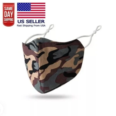 Máscara facial camuflaje bronceado ajustable caza militar marrón lavable vendedor de EE. UU. N Foto 1 de 4