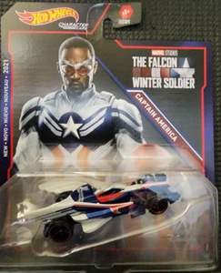 HOTWHEELS Character Car Diecast - MARVEL 2021 CAPTAIN AMERICA Falcn Wntr Soldier - Picture 1 of 2