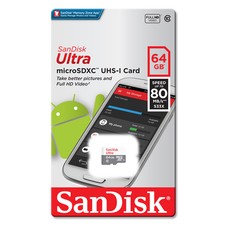 SanDisk Ultra 16GB 32GB 64GB microSD SDHC/XC C10 UHS-I Memory Card 80MBs SDSQUNS
