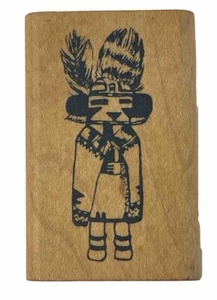 Native American Indian Headdress Sign Symbol Occasion Wood Rubber Stamp - Picture 1 of 3