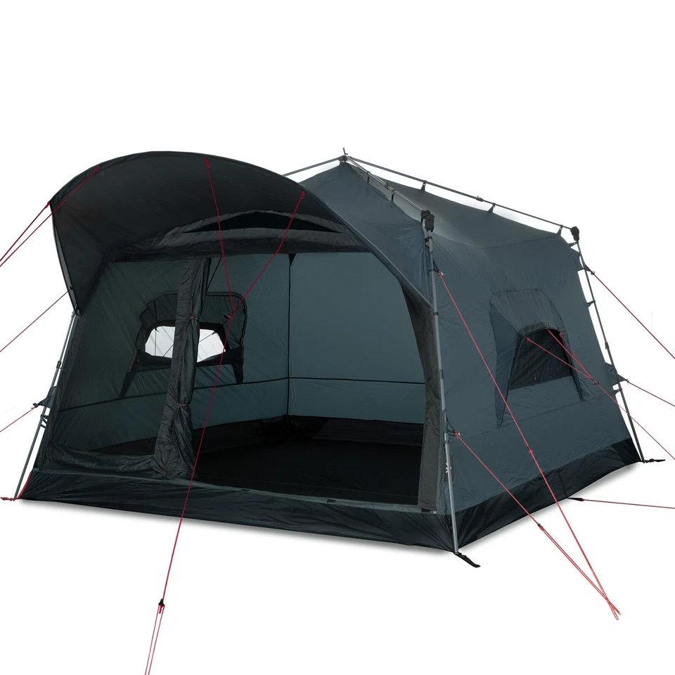 Familienzelt qeedo Quick Villa L 5 Personen Zelt, Sekundenzelt Stehhöhe - grau