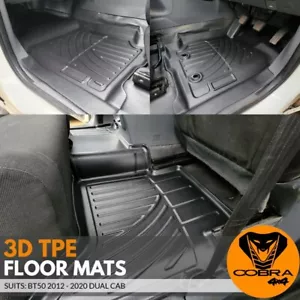 3D TPE Floor Mats Liner Suits Mazda BT50 Dual Cab 2012 - 2020 Carpet BT-50 - Picture 1 of 10