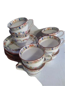 Tea Set Jesse James Historical 15pc Set Antique Flower Garland Pattern - Picture 1 of 10