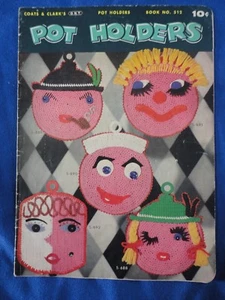 Vintage Crochet Funny Face Potholer Pattern Instruction Book 1955 First Edition - Picture 1 of 4