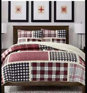Alpine Lodge Blakelow Full Queen rot kariert Patchwork Weihnachten Bettdecke Set - Bild 1 von 4