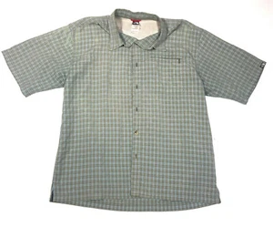 The North Face Button Down Pattern Green Shirt Size L With Front Pocket - Picture 1 of 7
