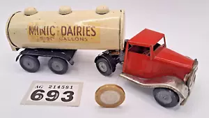 Post war Minic tinplate clockwork car: Converted forward control van - Picture 1 of 10