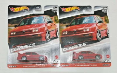HOT WHEELS PREMIUM MODERN CLASSICS VOLKSWAGEN JETTA MK3 RED SET OF 2 - Image 1 of 4