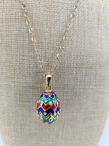PENDENTIF OEUF STYLE FABERGE - Picture 1 of 4